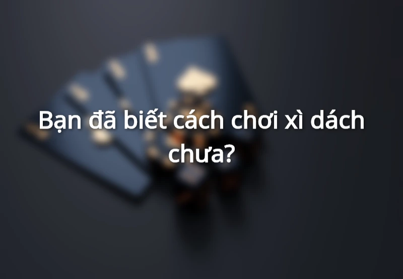 Cách chơi bài xì dách